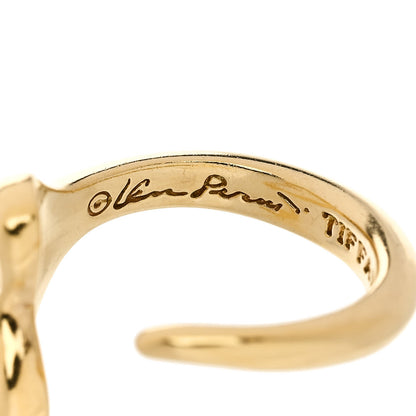 Tiffany 18K Yellow Gold Medium Elsa Peretti Open Heart Ring 52 6 4 of 6