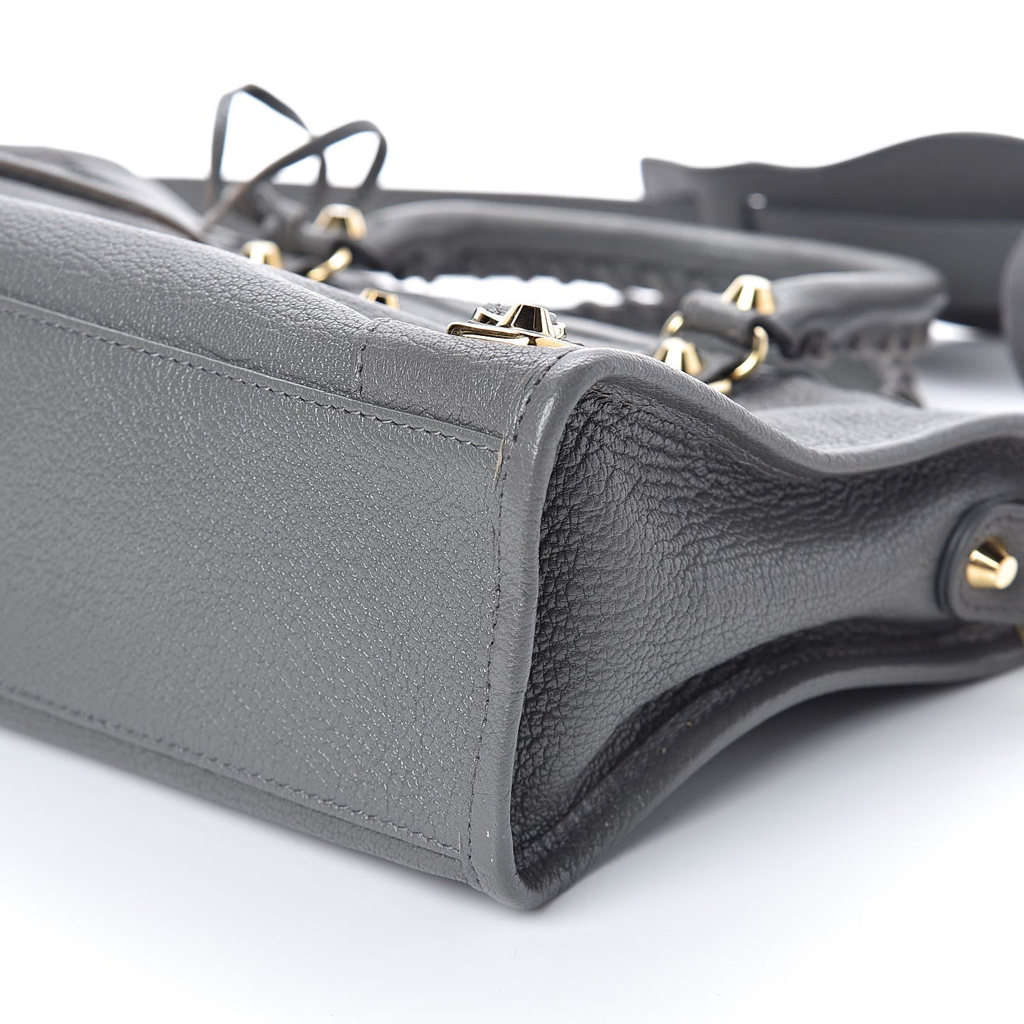 Chevre Gold Metallic Edge Hardware S City Gris Acier