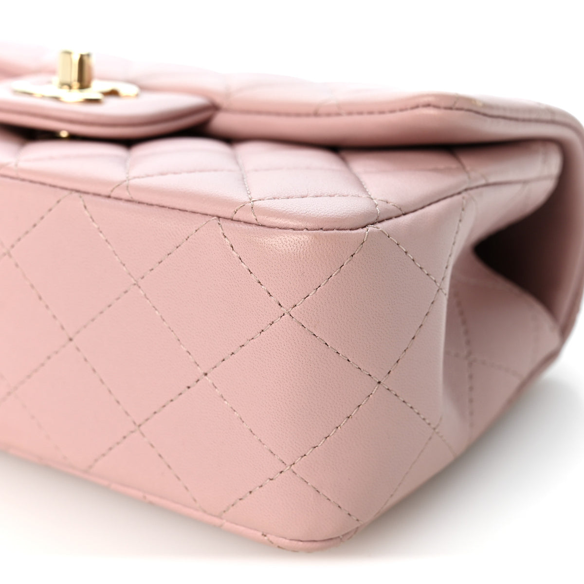 Chanel Lambskin Quilted Mini Top Handle Rectangular Flap Pink 10 of 10