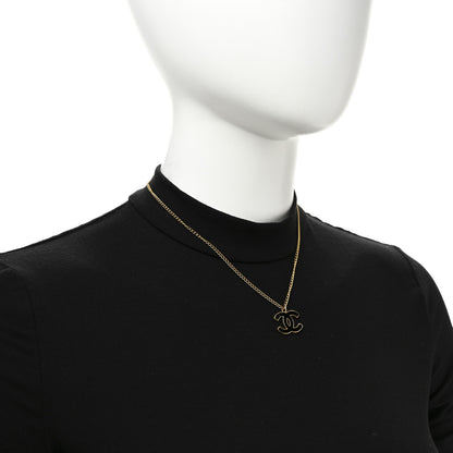 Chanel Metal Enamel CC Chain Necklace Gold Black 2 of 7
