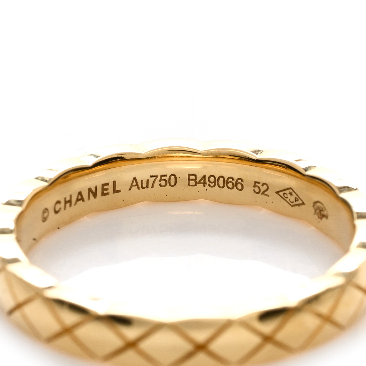 Chanel 18K Yellow Gold Mini Coco Crush Ring 52 6 3 of 4