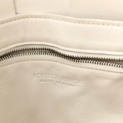 Bottega Veneta Lambskin Maxi Intrecciato Cassette Messenger Chalk 6 of 10