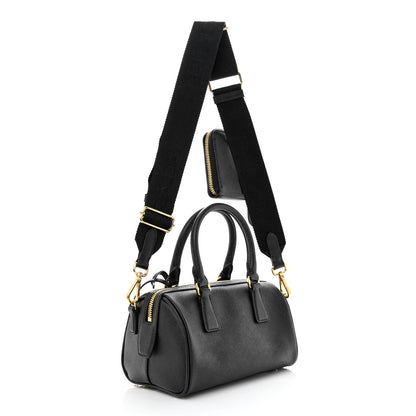 Prada Saffiano Lux Top Handle Crossbody Bag Black 3 of 14