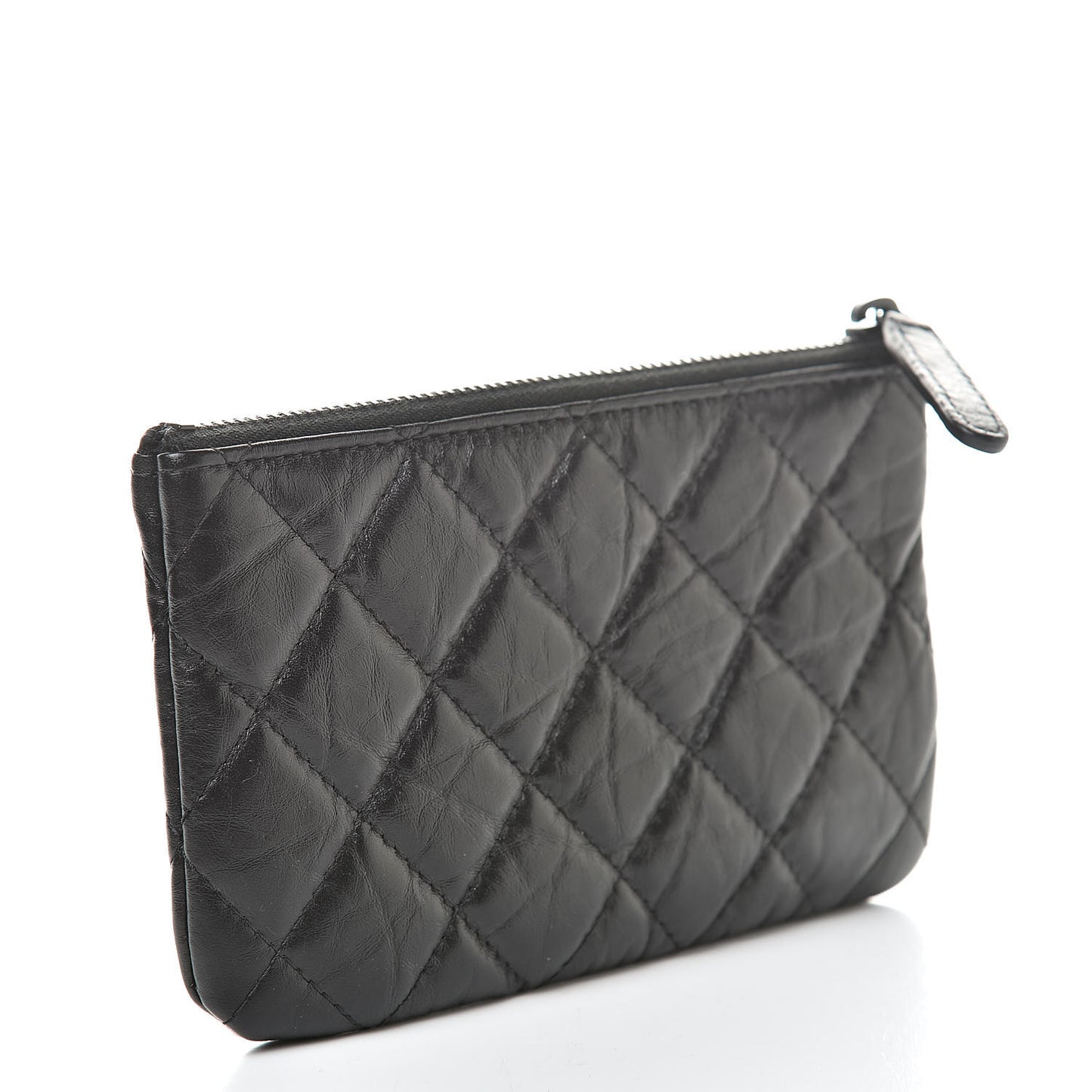 Aged Calfskin Quilted Small Reissue Cosmetic Case Black