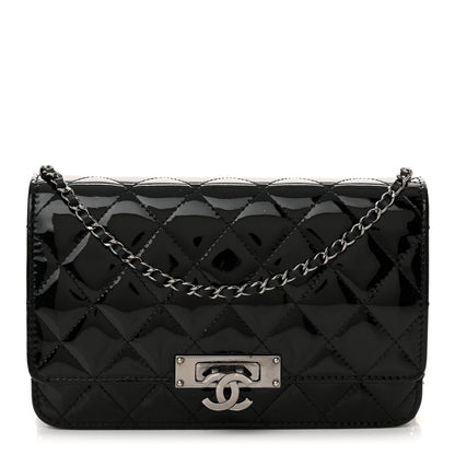 Chanel Patent Quilted Golden Class Wallet on Chain WOC Black 1 of 11