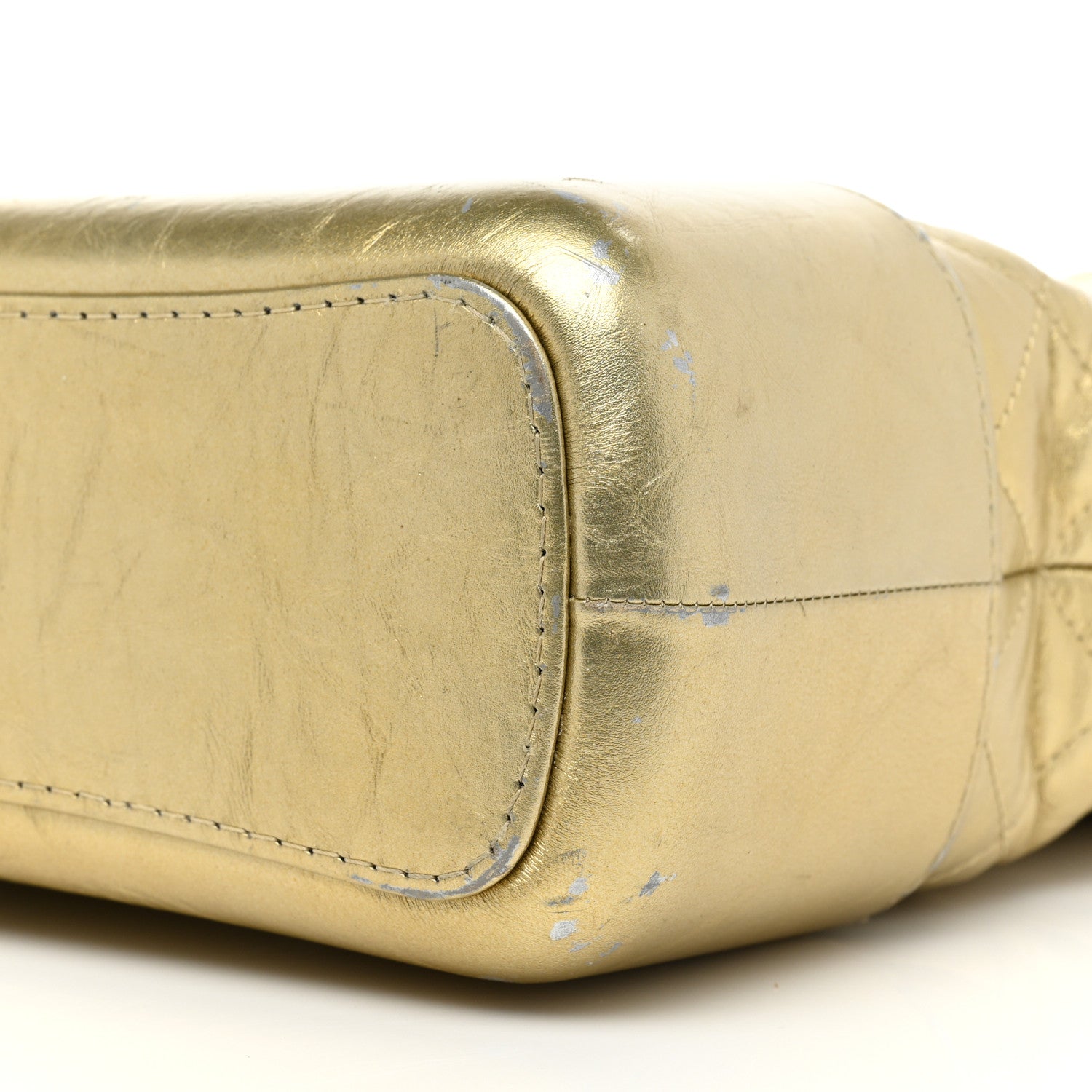 Chanel Metallic Lambskin Calfskin Quilted Medium Gabrielle Hobo Gold 8 of 20