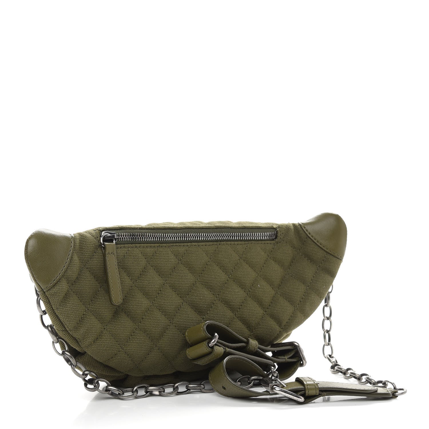 Chanel Canvas Lambskin Quilted Coco Cuba Charms Waist Bag Khaki 3 of 9
