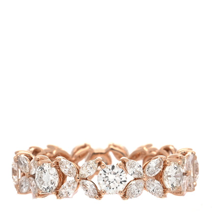 Tiffany 18K Rose Gold Diamond Victoria Alternating Band Ring 52 6 1 of 4