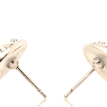 Chanel Pearl Crystal Flower CC Round Earrings Gold 3 of 4