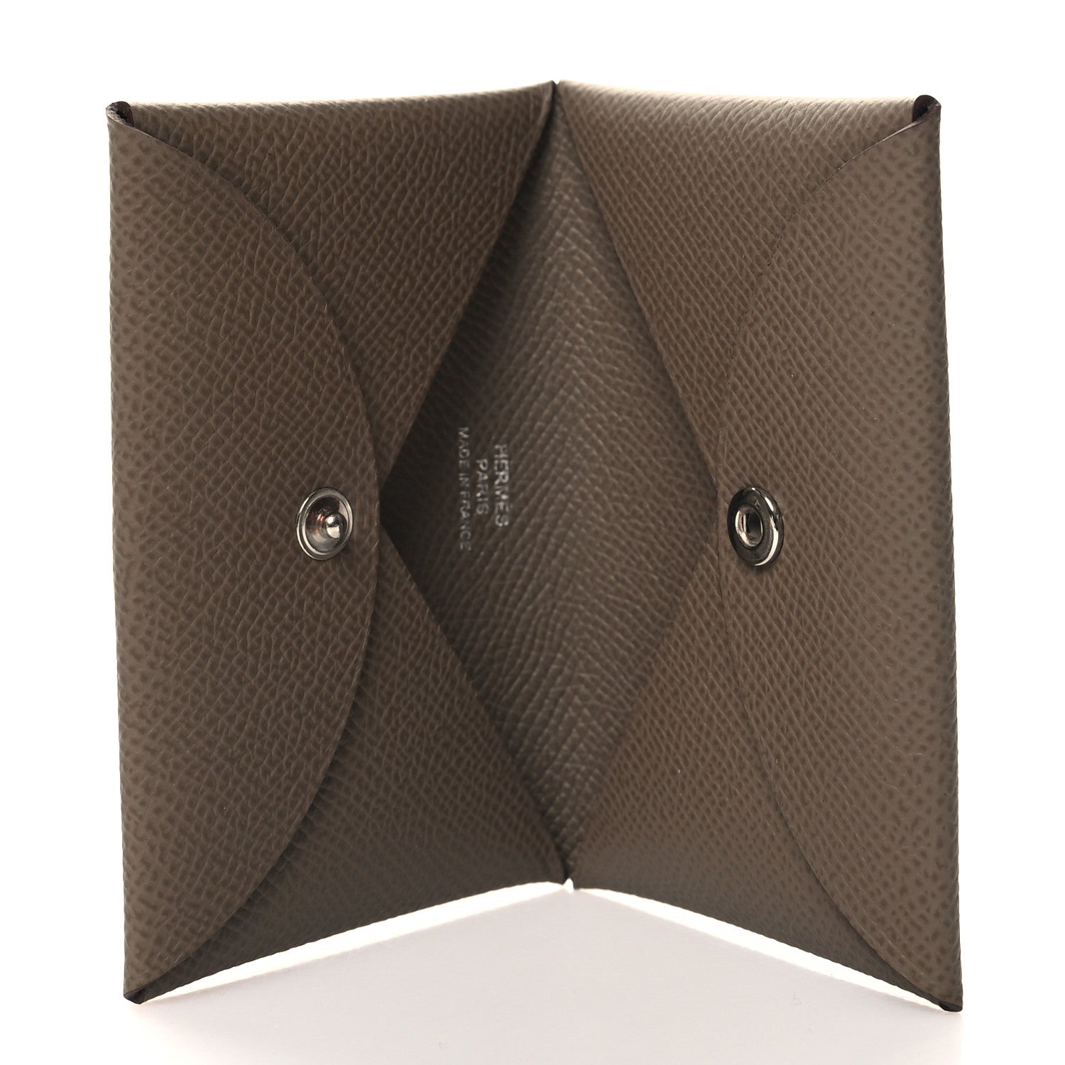 Hermes Epsom Calvi Card Case Etoupe 5 of 10