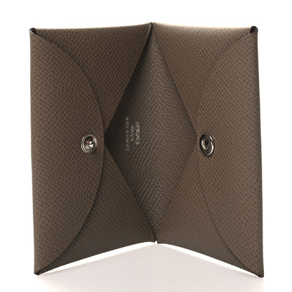 Hermes Epsom Calvi Card Case Etoupe 5 of 10