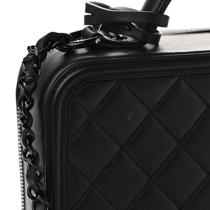 Chanel Lambskin Quilted Medium CC Filigree Vanity Case Black 10 of 10