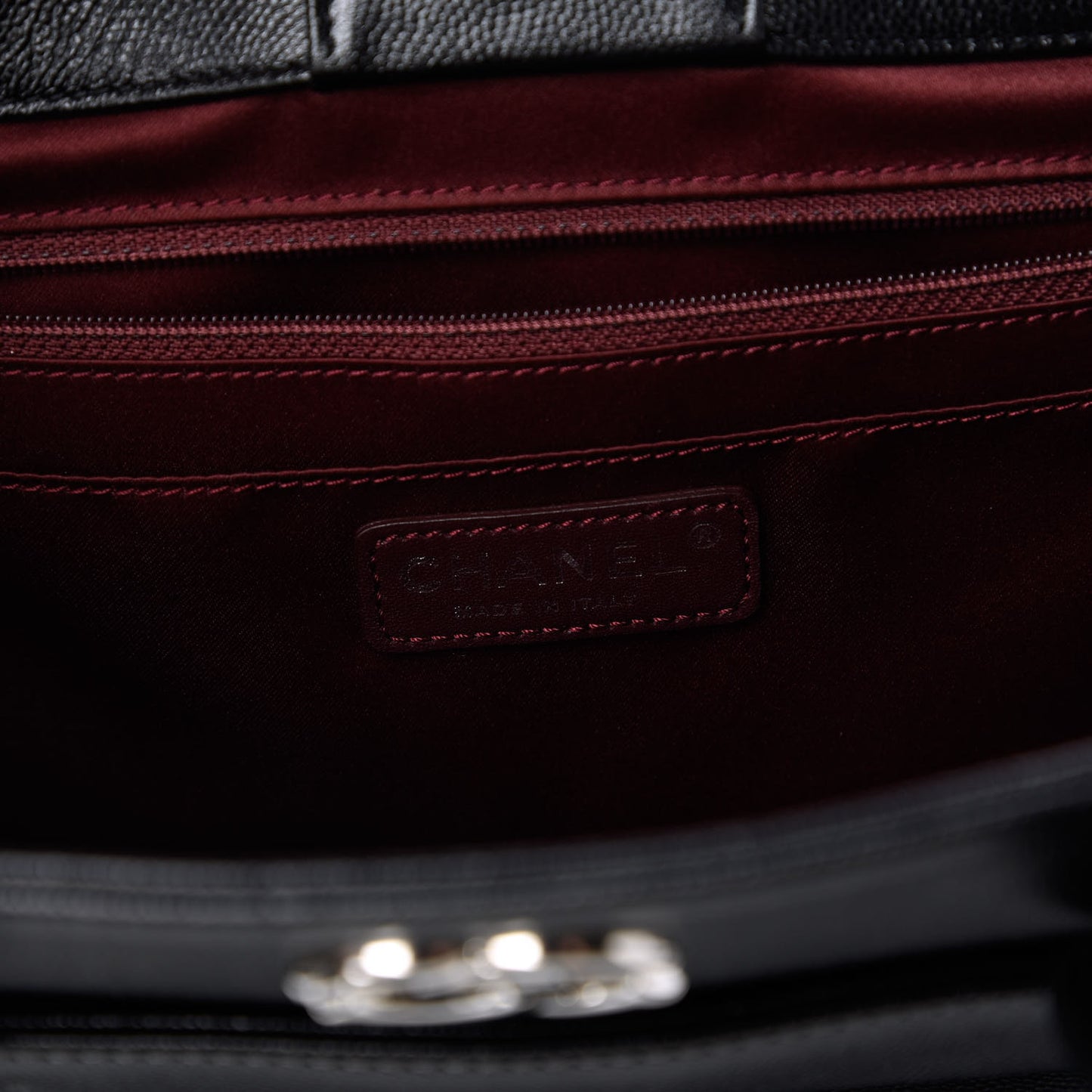 Calfskin Cerf Executive Shopper Tote Black