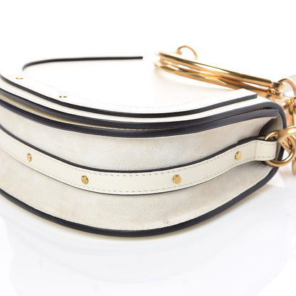 Chloe Calfskin Suede Small Nile Bracelet Bag Off White 9 of 9