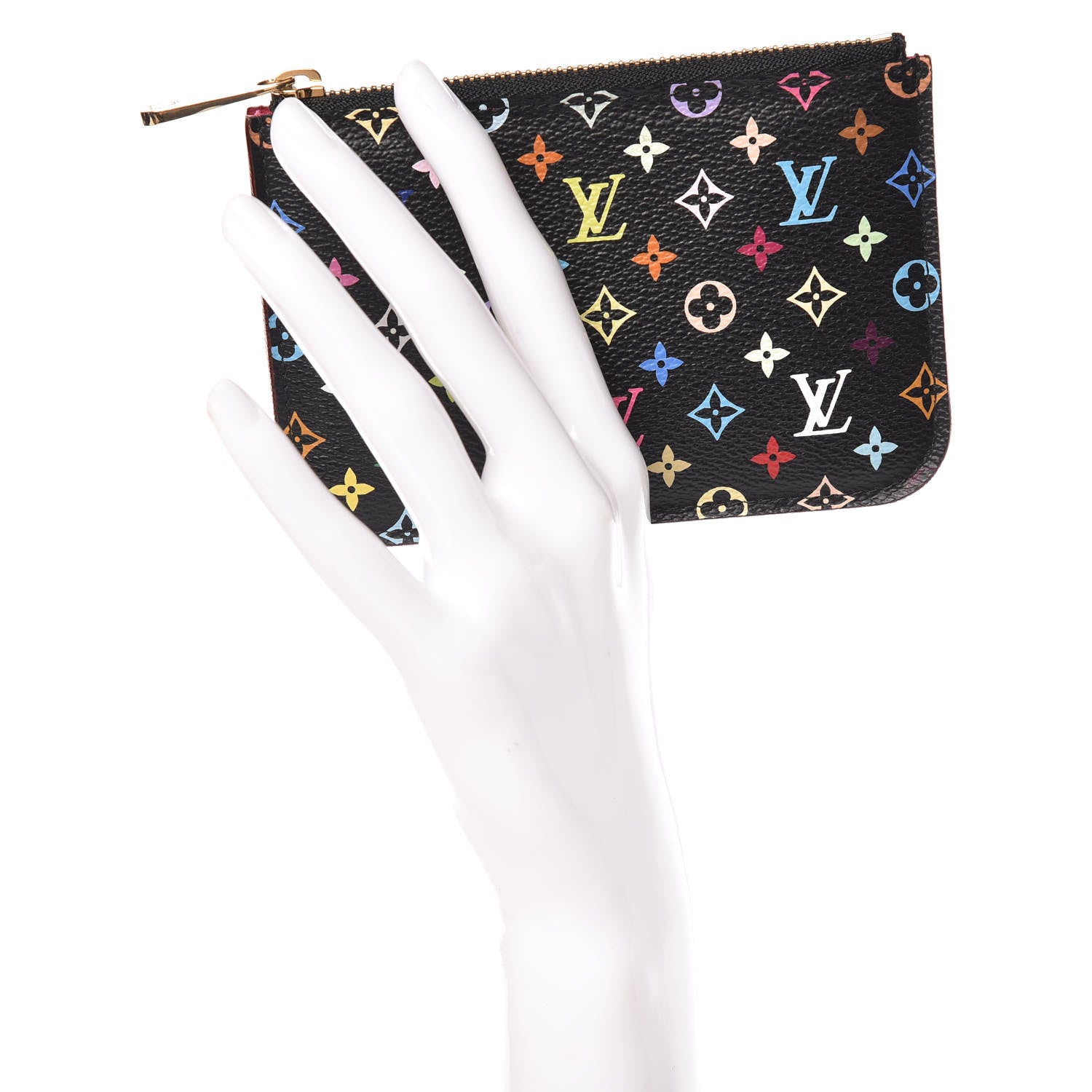 Louis Vuitton Monogram Multicolor Key Pouch Black Grenade 2 of 10