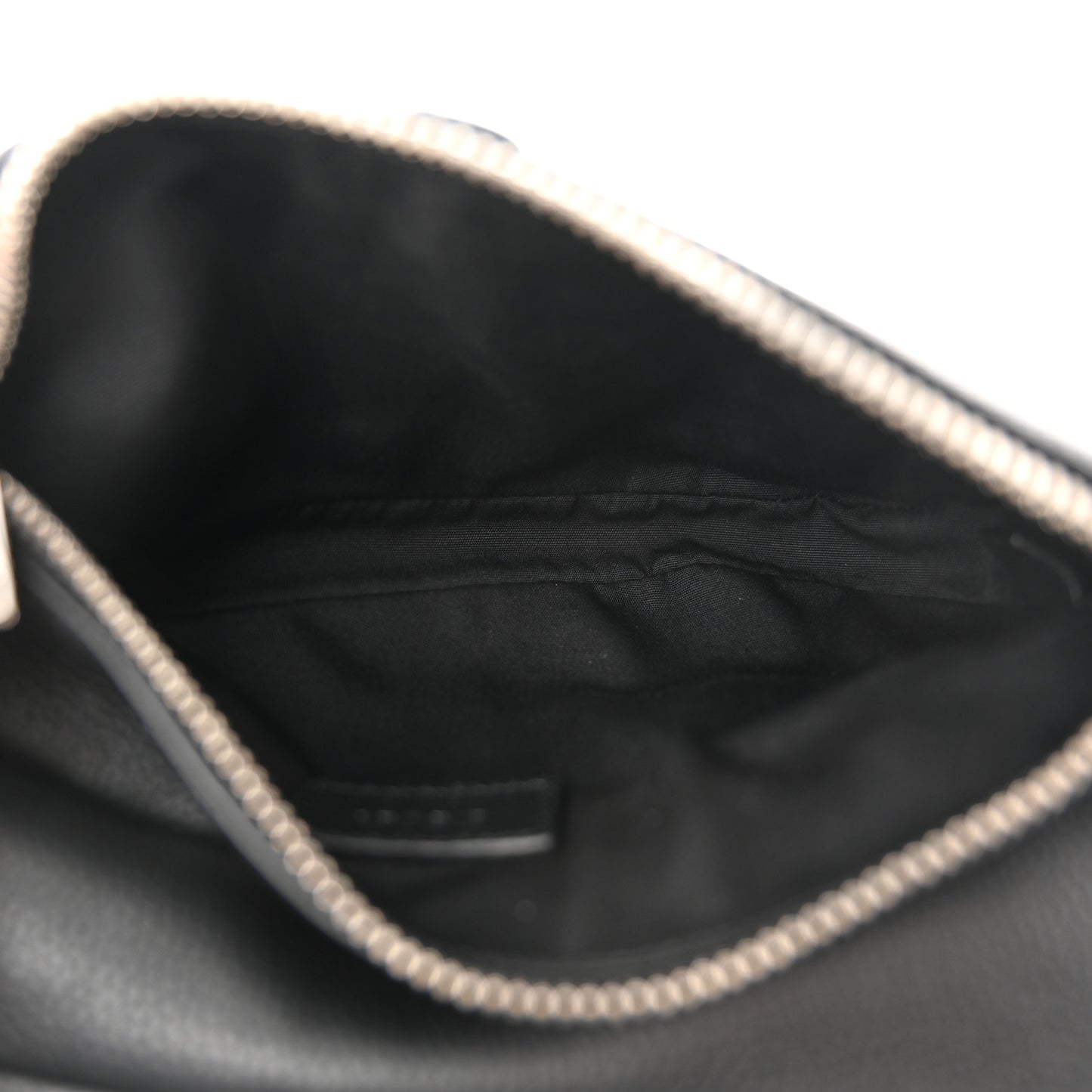Grained Calfskin Mens Mini Saddle Bag Black