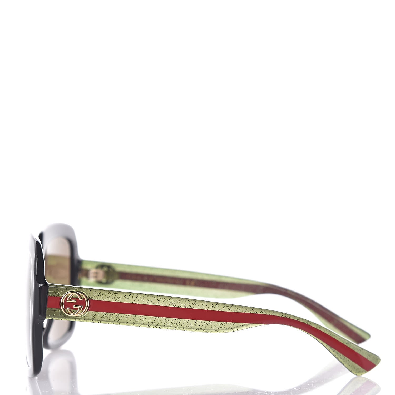 Gucci Oversize Square Web GG 0036S Sunglasses Black 3 of 11