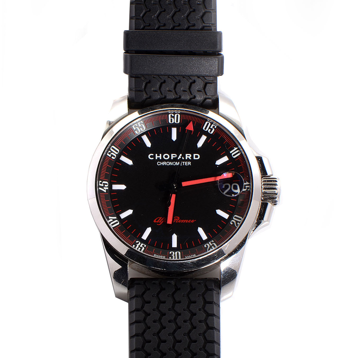 Stainless Steel Rubber 44mm Gran Turismo Alfa Romeo Automatic Watch Black