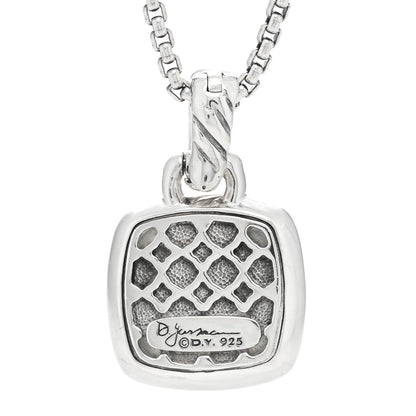 David Yurman Sterling Silver Diamond Prasiolite 11mm Albion Pendant Necklace 5 of 5