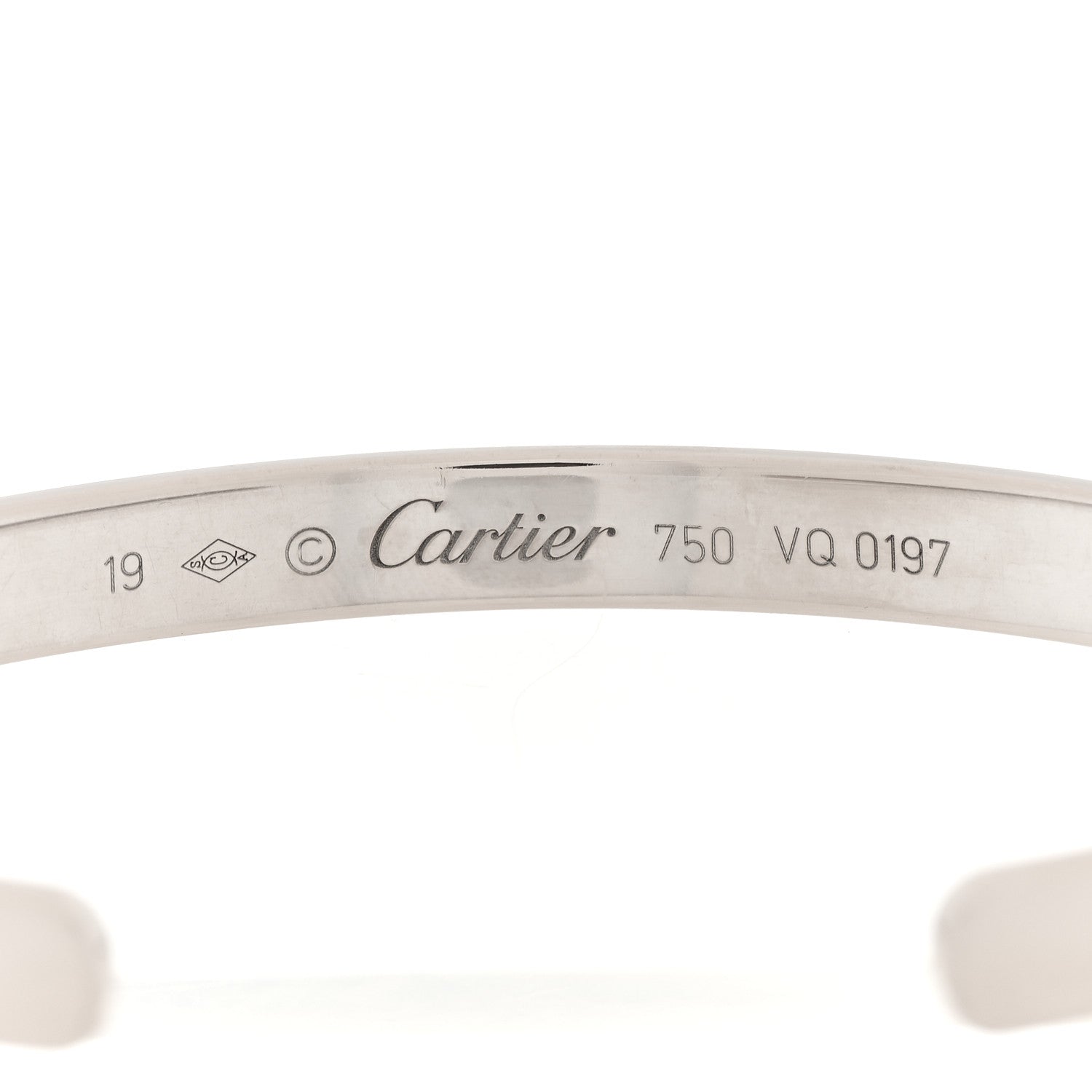 Cartier 18K White Gold LOVE Cuff Bracelet 19 4 of 5