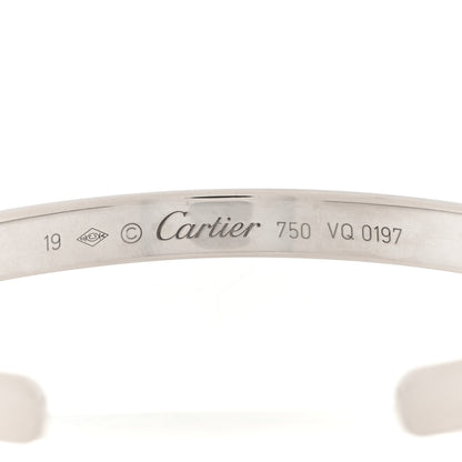 Cartier 18K White Gold LOVE Cuff Bracelet 19 4 of 5