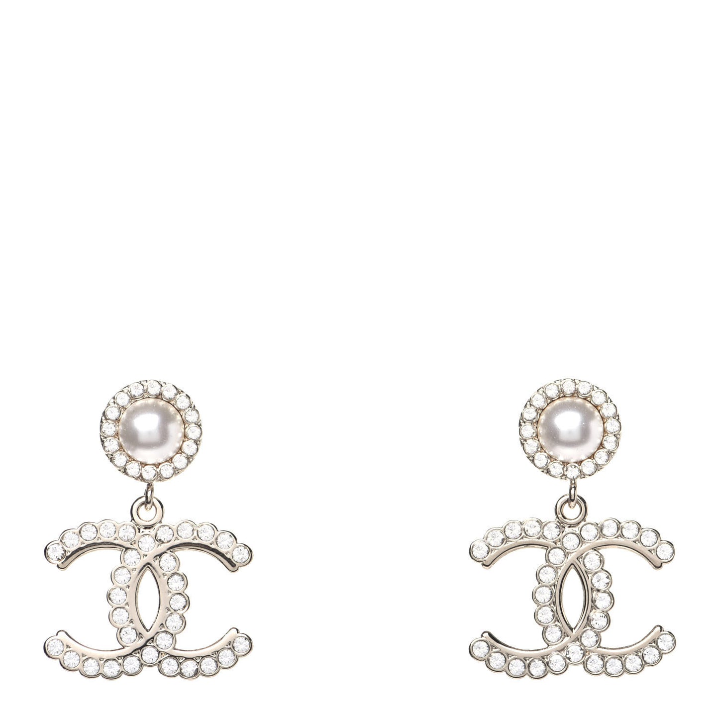Crystal Pearl Bow-tiful CC Drop Earrings Gold