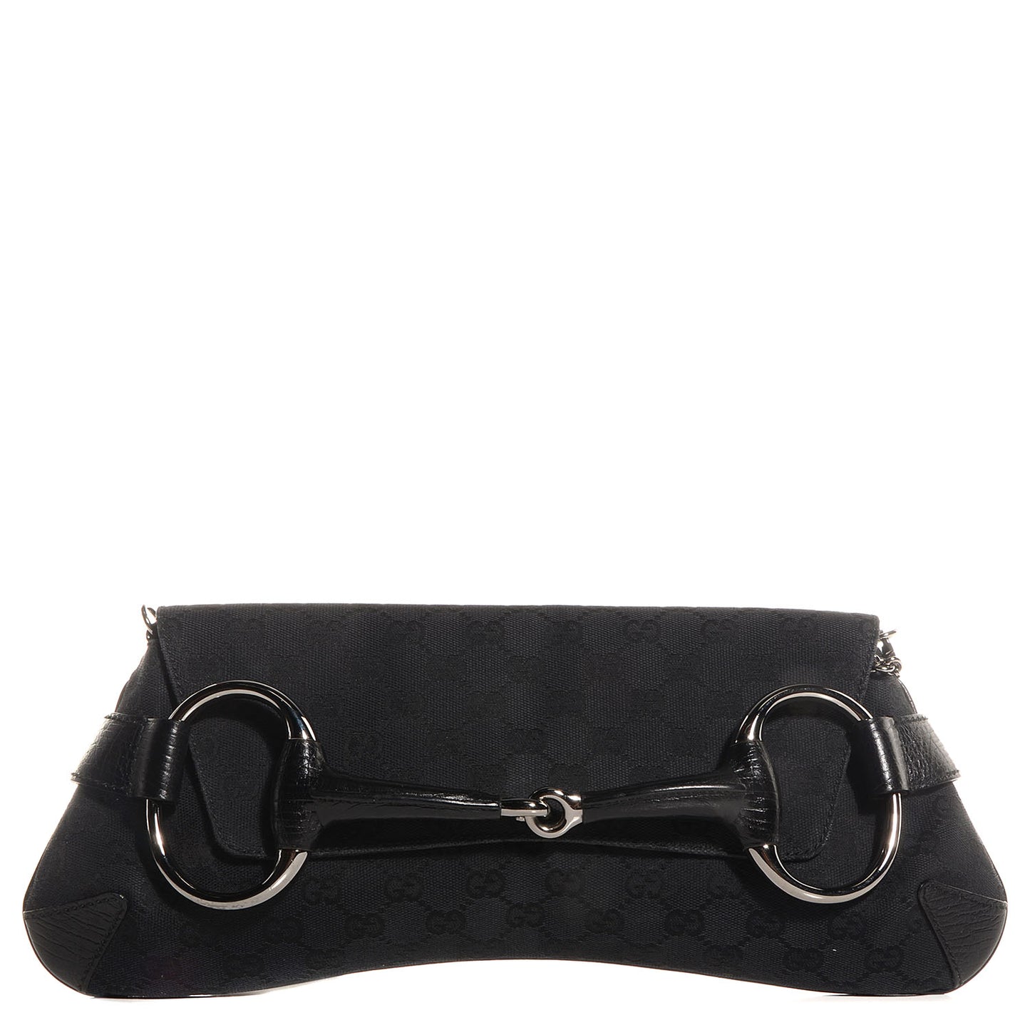Monogram Horsebit Clutch Black