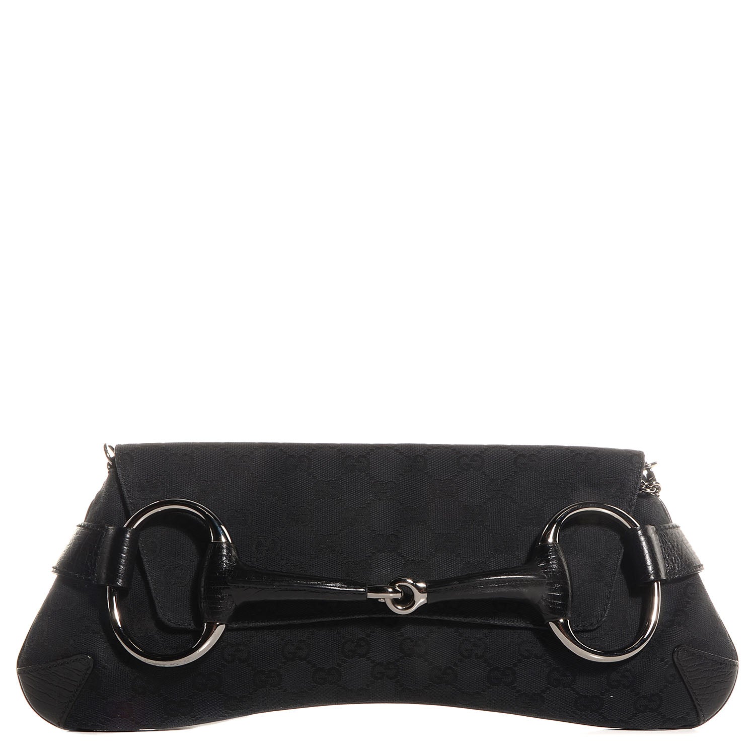 Gucci Monogram Horsebit Clutch Black 1 of 7