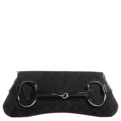 Gucci Monogram Horsebit Clutch Black 1 of 7