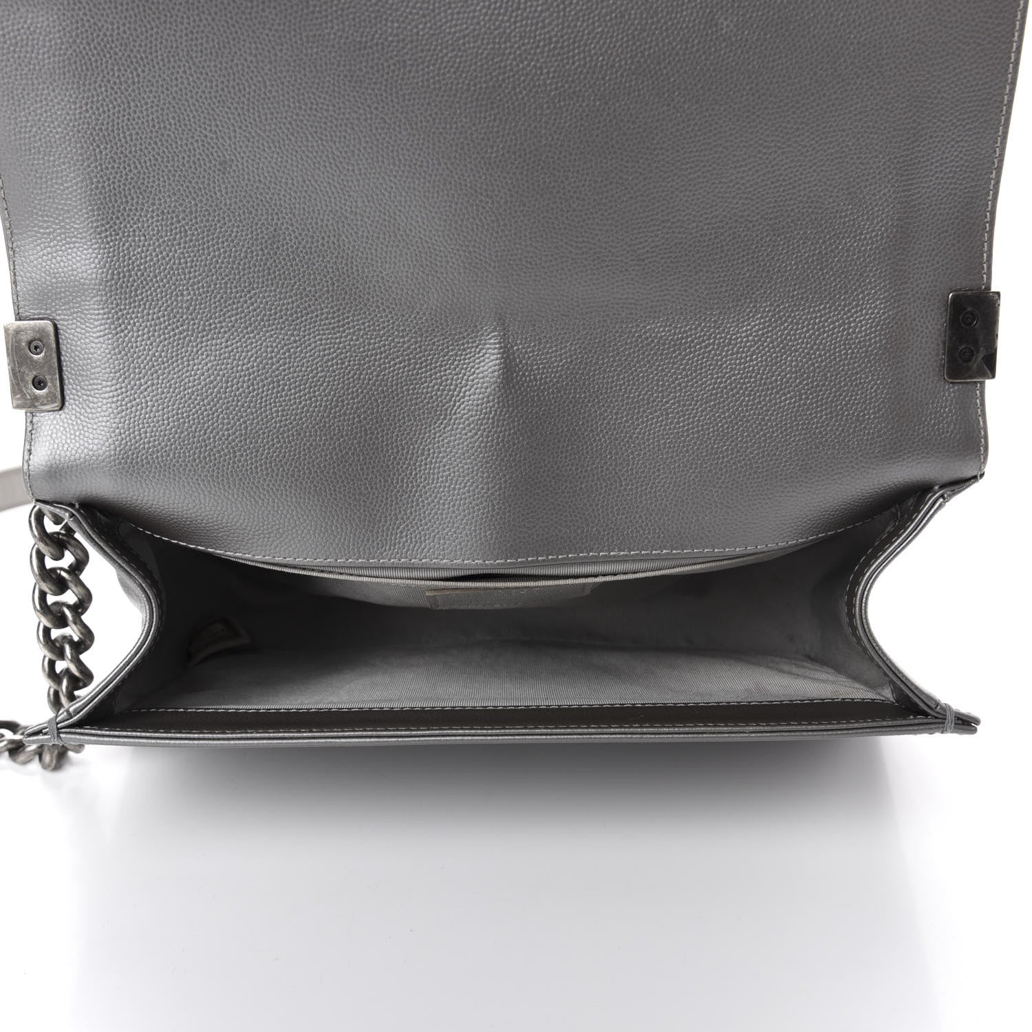 Chanel Metallic Caviar Quilted Medium Boy Flap Silver 5 of 14