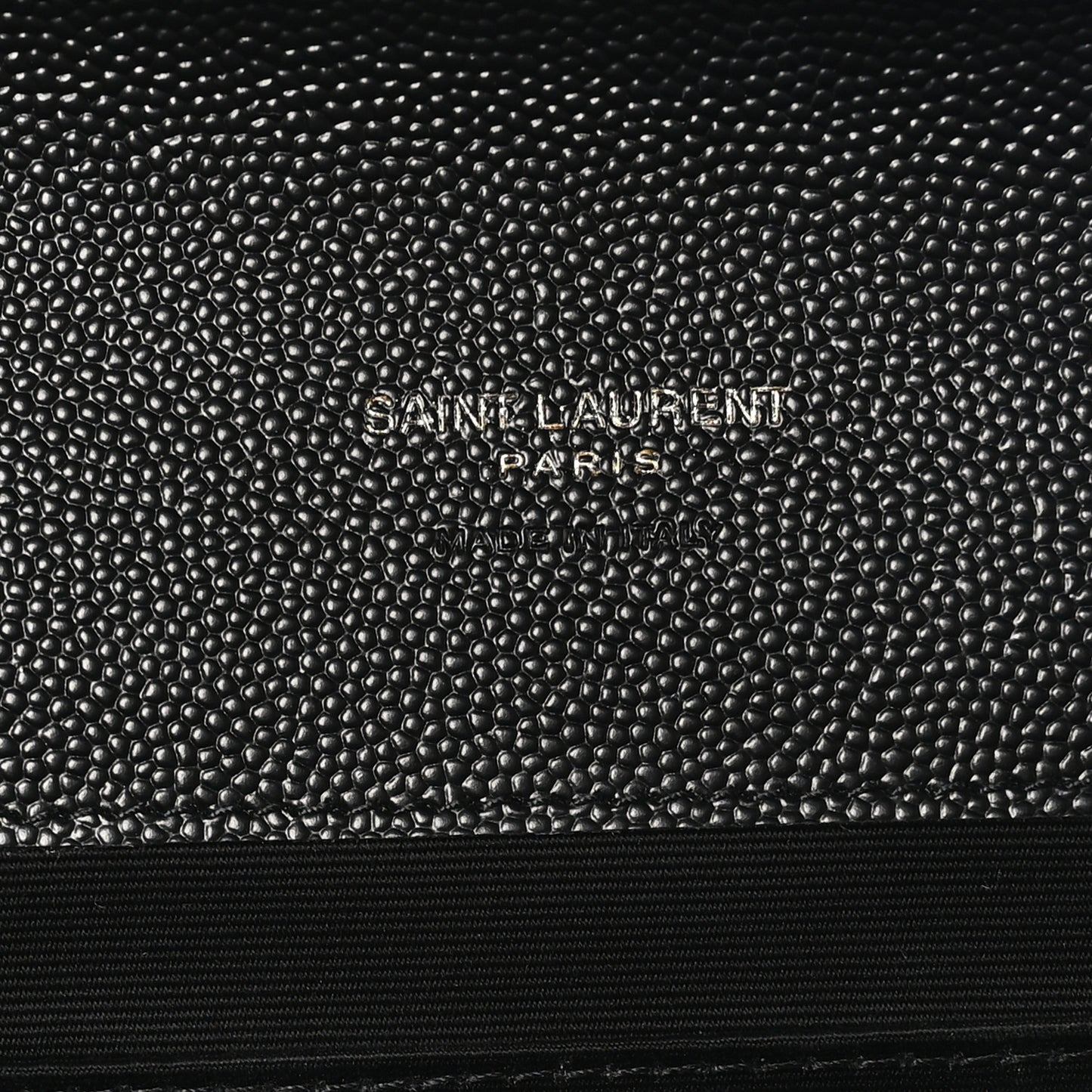 Grain De Poudre Matelasse Chevron Monogram Envelope Clutch Black