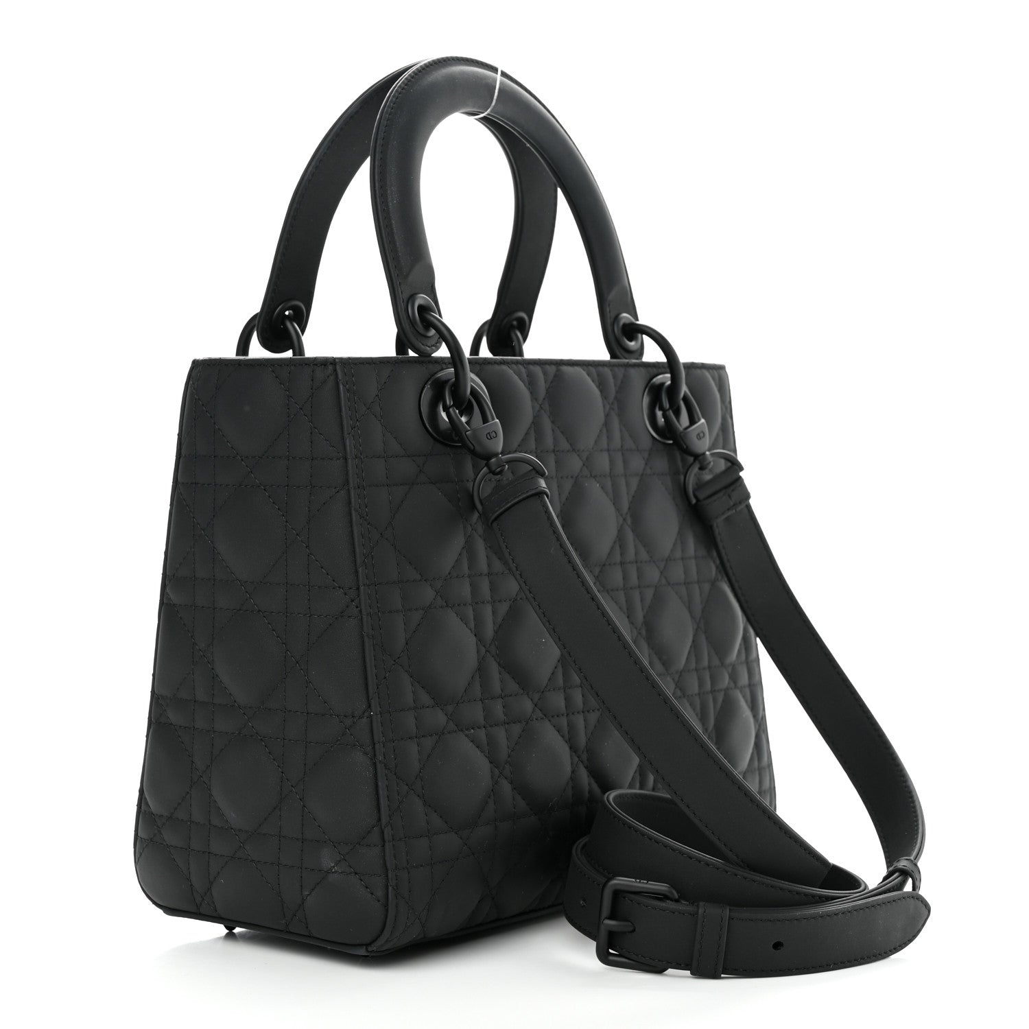 Christian Dior Ultra Matte Calfskin Cannage Medium Lady Dior Black 3 of 10