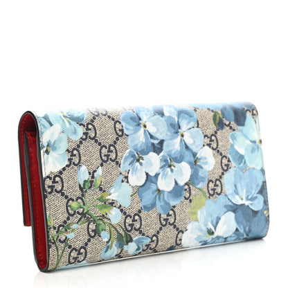 Gucci GG Supreme Monogram Blooms Continental Wallet Blue 3 of 8