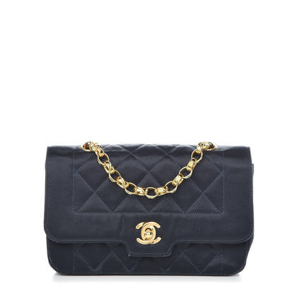Chanel Satin Quilted Mini Evening Flap Navy 1 of 11
