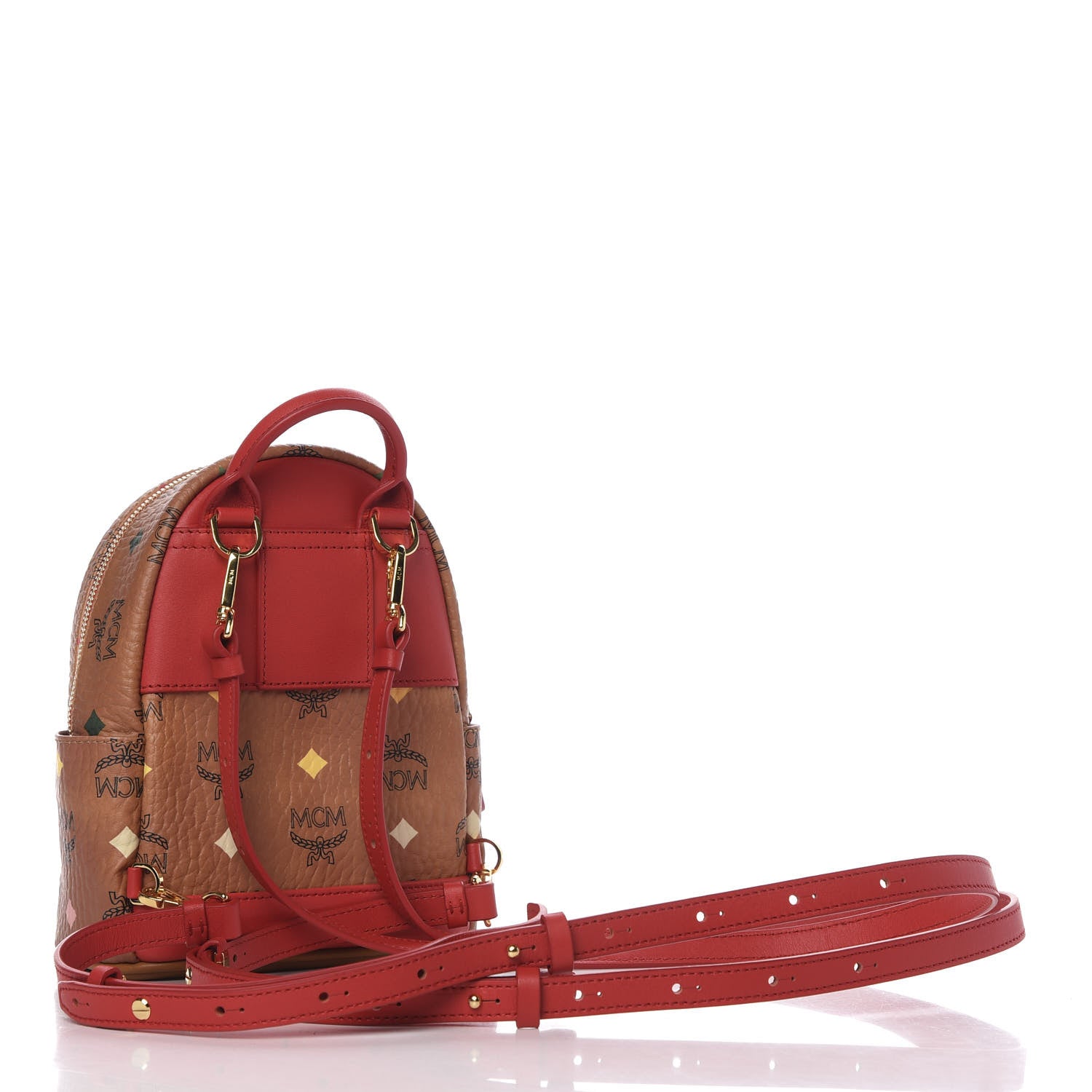 MCM Visetos Side X-Mini Backpack Cognac 2 of 8