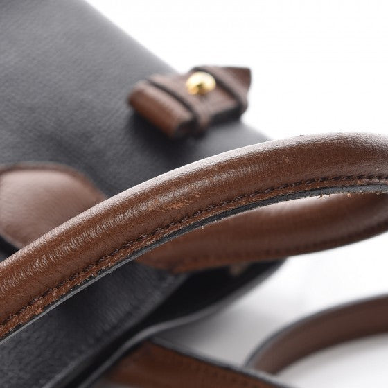 Burberry Grainy Calfskin House Check Two Tone Medium Banner Tote Black Brown 11 of 18