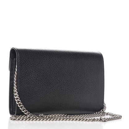 Gucci Calfskin Mini Dionysus Chain Wallet Black 3 of 9