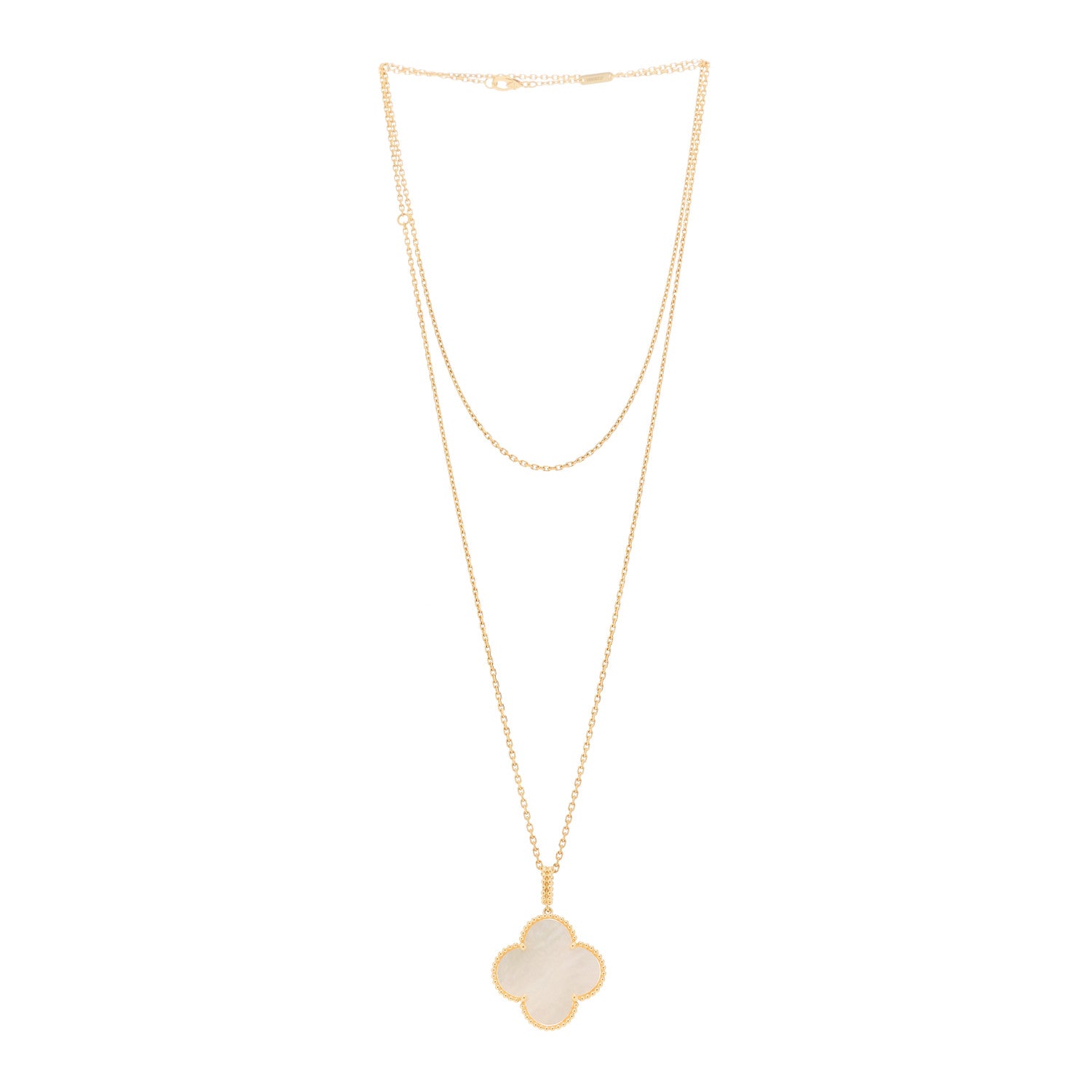 Van Cleef & Arpels 18K Yellow Gold Mother of Pearl Magic Alhambra Long Necklace 3 of 8