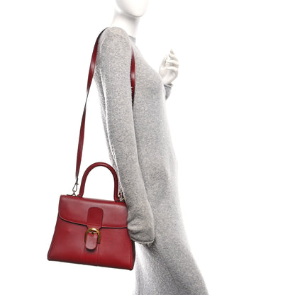 Delvaux Grained Calfskin MM Brillant Satchel Red 2 of 11