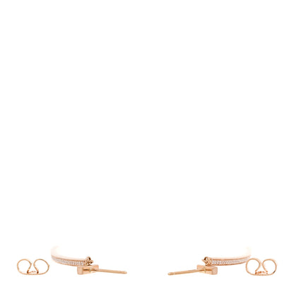 Tiffany 18K Rose Gold Diamond T Bar Earrings 3 of 6