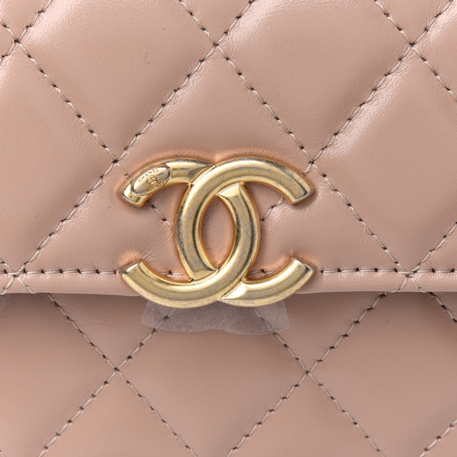 Chanel Calfskin Quilted Perfect Fit Coin Purse With Chain Beige 4 of 4