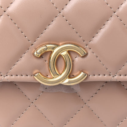 Chanel Calfskin Quilted Perfect Fit Coin Purse With Chain Beige 4 of 4