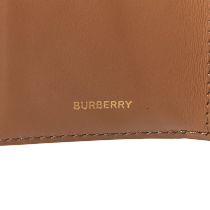 Burberry Grained Calfskin Monogram Double Flap Lark Wallet Beige 7 of 12
