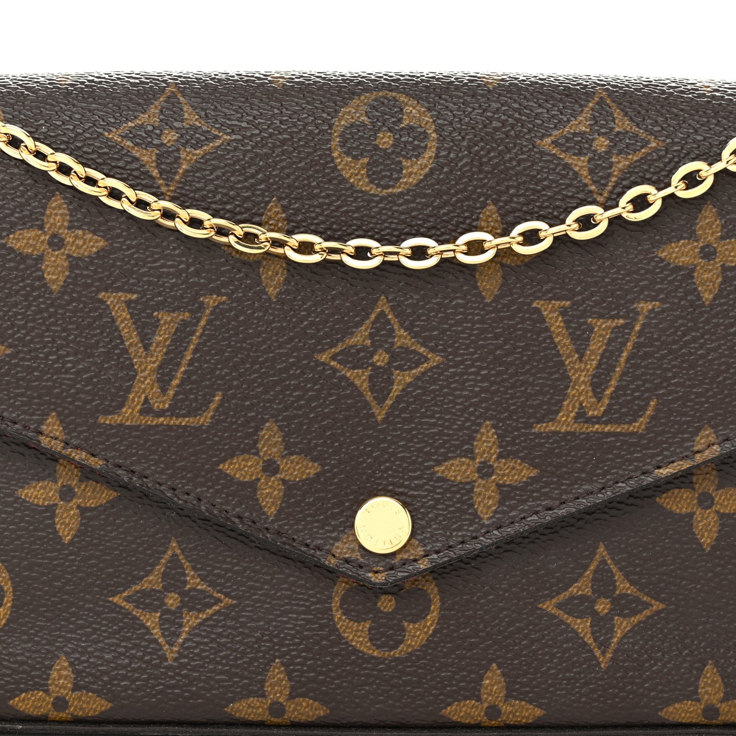 Monogram Pochette Felicie Chain Wallet Fuchsia