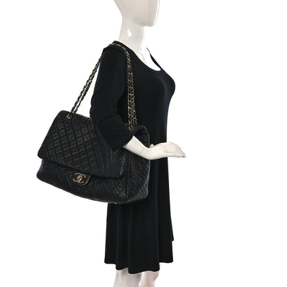 Chanel Calfskin Quilted XXL Travel Flap Bag Black 2 of 9