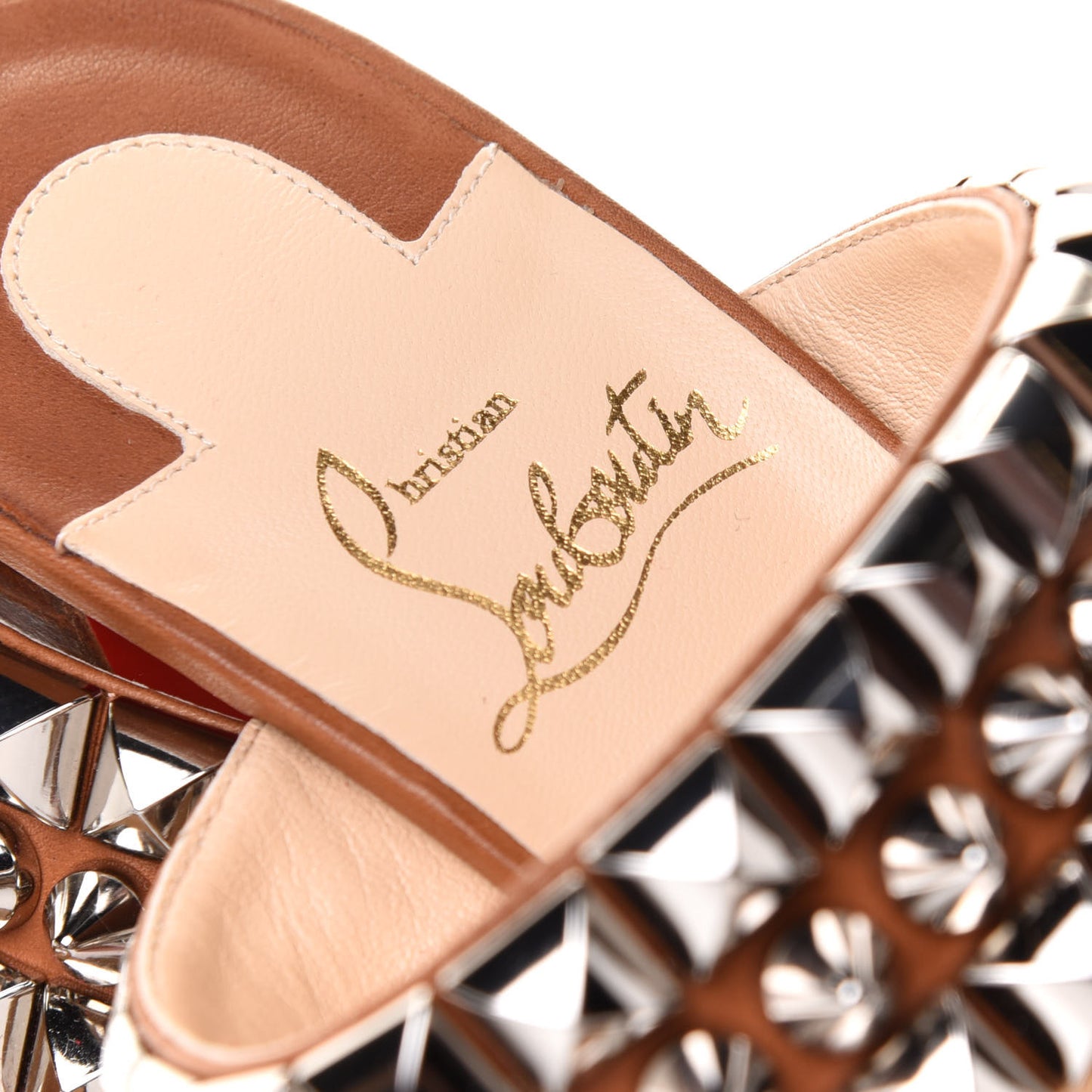 Calfskin Tina Goes Mad 55 Slide Sandals 36.5 Cuoio