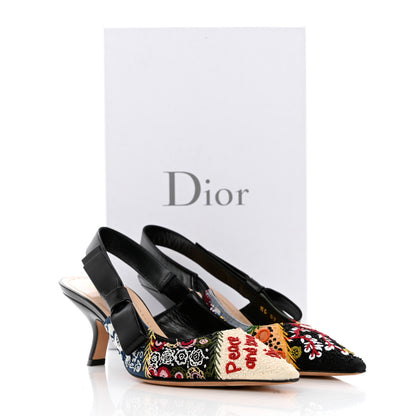 Christian Dior Embroidered Calfskin Beaded Sweet D Sling-Back Pumps 37.5 Multicolor 12 of 12