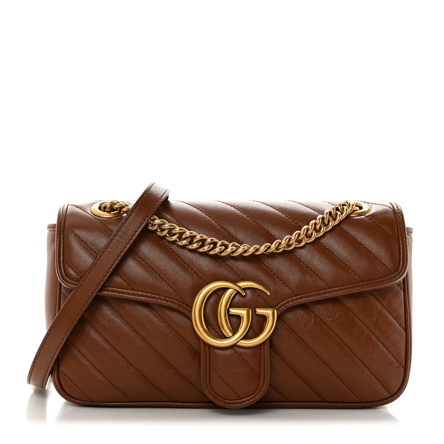 Gucci Azalea Calfskin Matelasse Diagonal Small GG Marmont Shoulder Bag Cuir 1 of 10