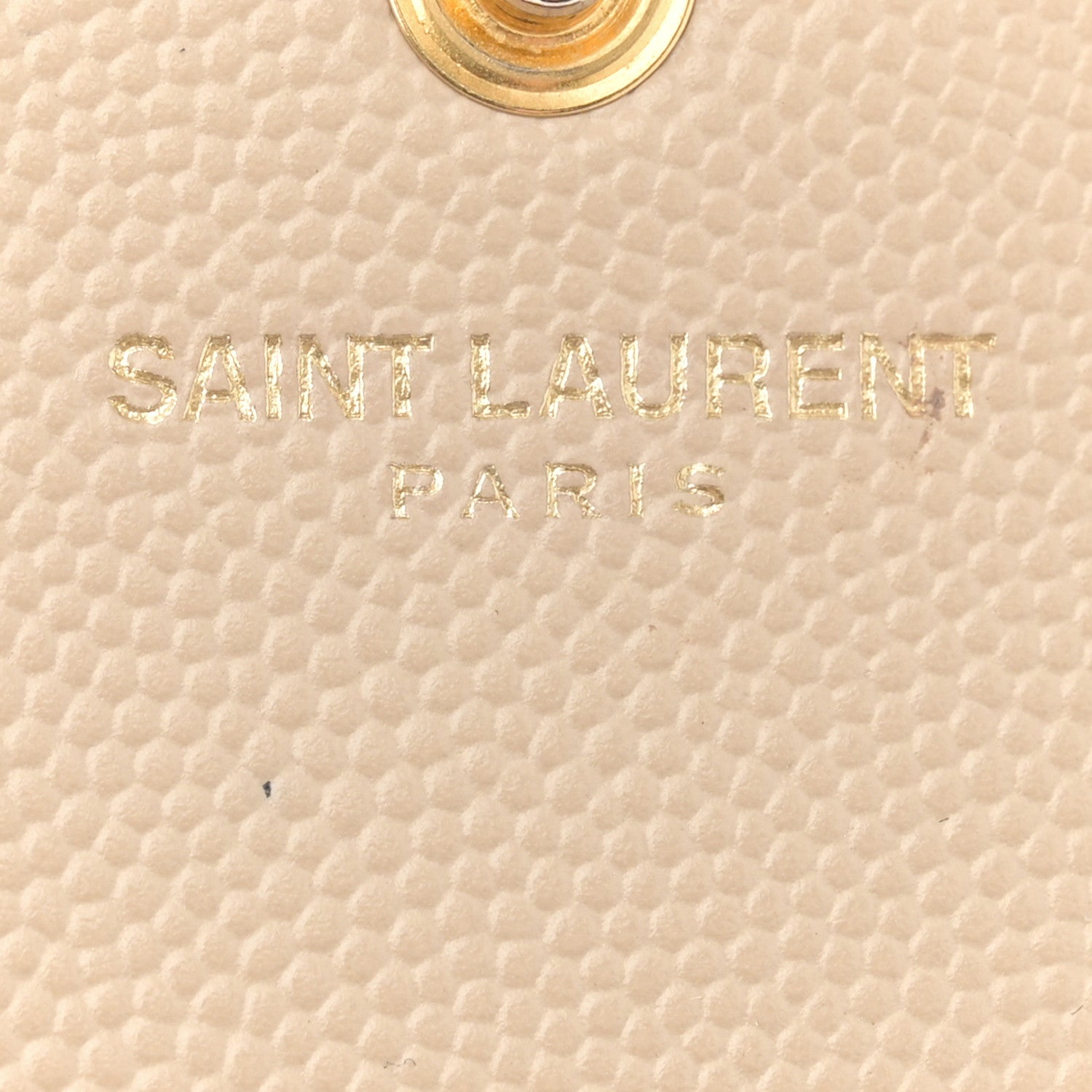 Saint Laurent Grain De Poudre Matelasse Chevron Monogram Chain Wallet Dark Beige 7 of 17