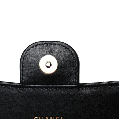 Chanel Lambskin Quilted Elegant Chain Mini Flap Belt Bag Black 11 of 12